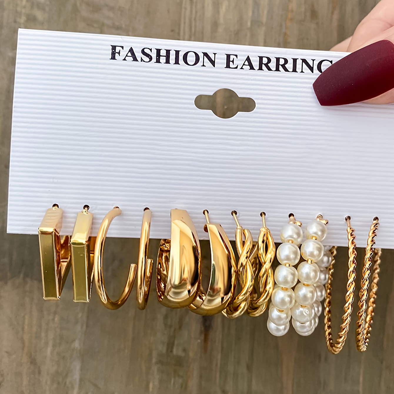 

6 Pairs/set Women's Fashion Earrings, Elegant And Simple Style, Faux Pearl & Metal , Twisted Chunky Hoops, Ideal For Vacation, Parties, Dates, Daily Wear, Festive Gift Giving