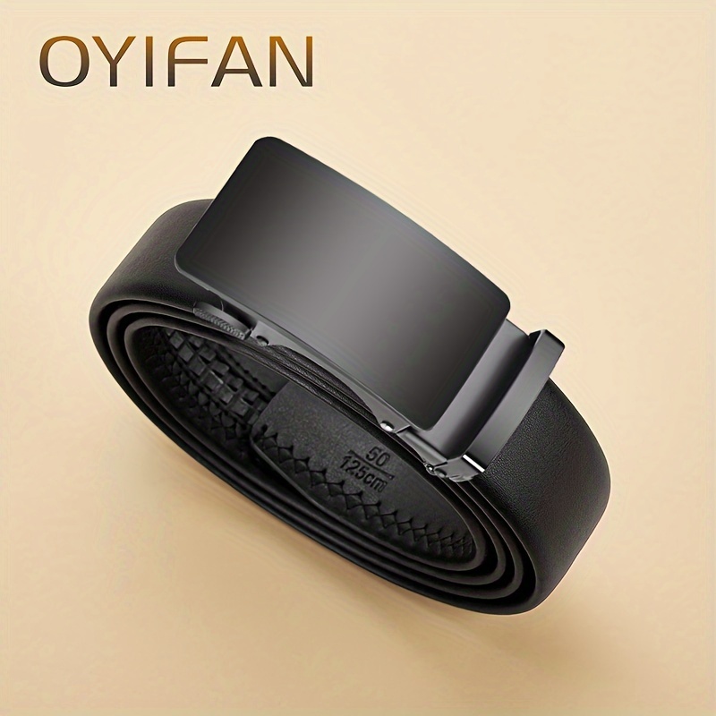 Men'S Automatic Buckle Belt Made from Second-Layer Cowhide, Stylish And Casual Leather Belt Ideal for Everyday Use, Perfect for a Gentleman'S Relaxed Attire