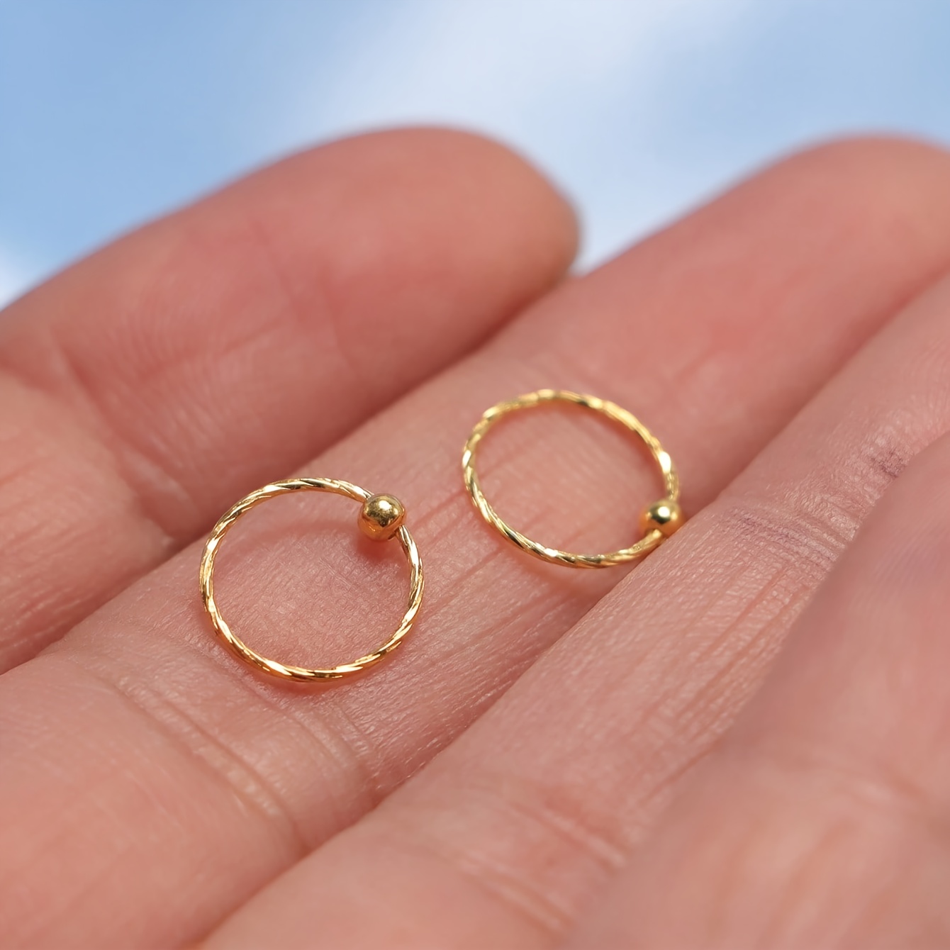 TEMU 2pcs Of 316l Stainless Steel Rings, Earrings, Helix, Cartilage, Tragus, Earrings, Body Jewelry, 8mm, Suitable For Men And Women, Suitable For