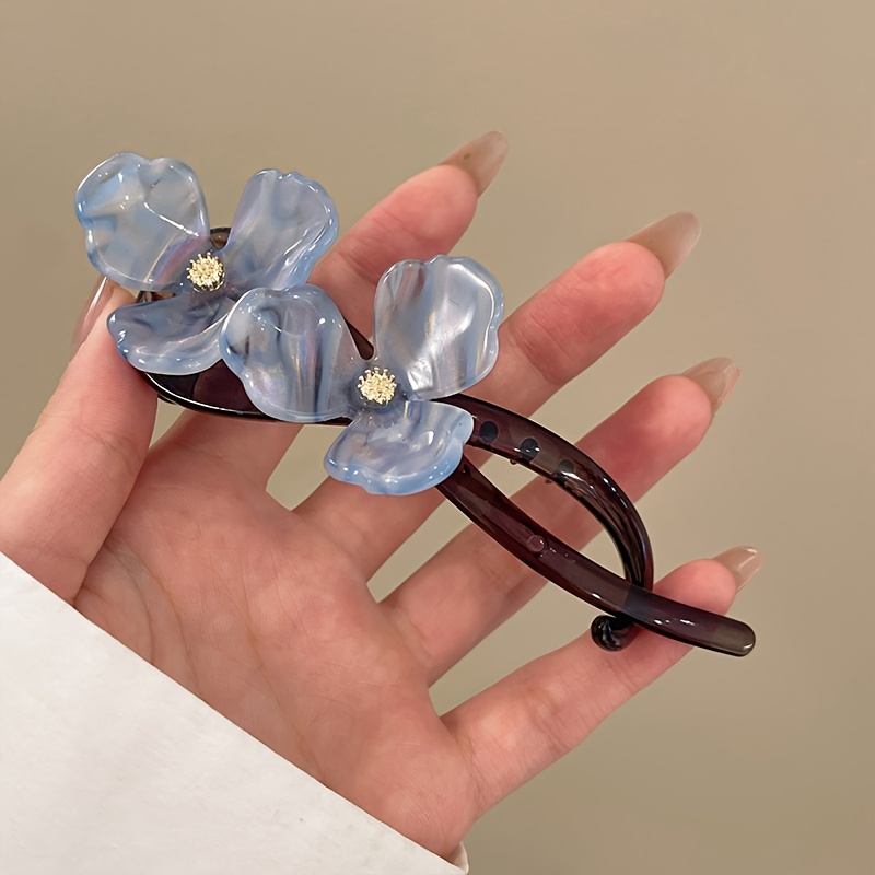 set of 4   twist clips made from stylish vinegar material simple hairpins for women suitable for updos at the back of     everyday and casual wear Product details 2