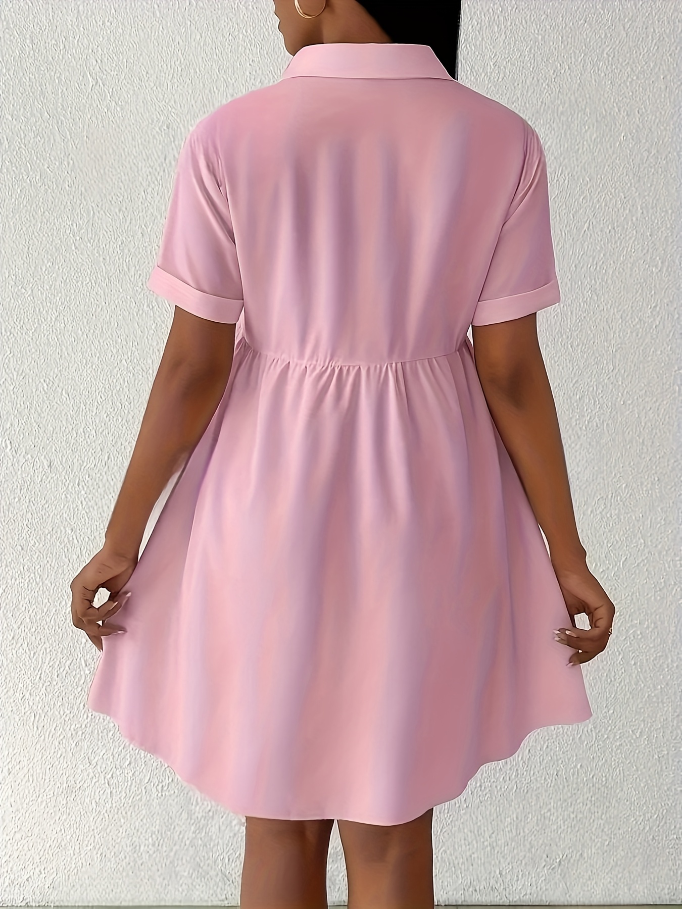navy blue dress for baby girl Brilliant White Women's Short Sleeve Button Down Babydoll Dress A-Line –  Lookbook Store