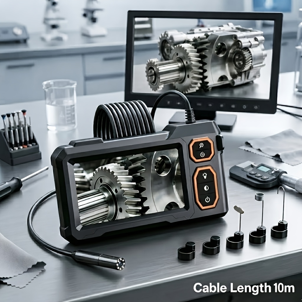 1080p High-definition Industrial Endoscope, Equipped With Ip"67" Illuminated Camera, Built-in 2600mah Battery, Pipeline Inspection, Car Repair, Men's Gift, Lithium