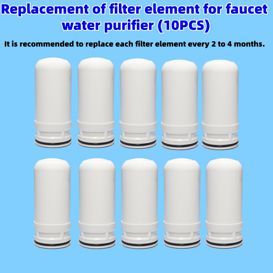 Image of Faucet Water Purifier Replacement , Made Of Ceramic Diatomite Composite Material With Filtration, Compatible With Most Faucet Water Purifiers, Pack Of 10 For Long-lasting Use