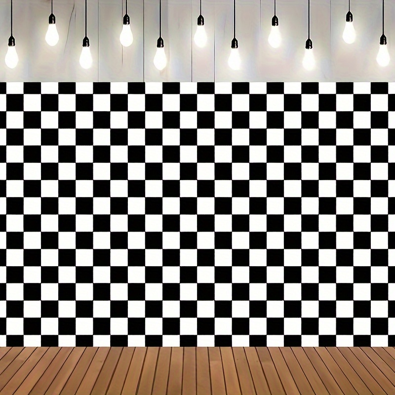 

2pcs Racing Checkered Texture Grid Birthday Background Chessboard Theme Photography Background Birthday Party Supplies Photo Background Booth Props 54x108 Inches