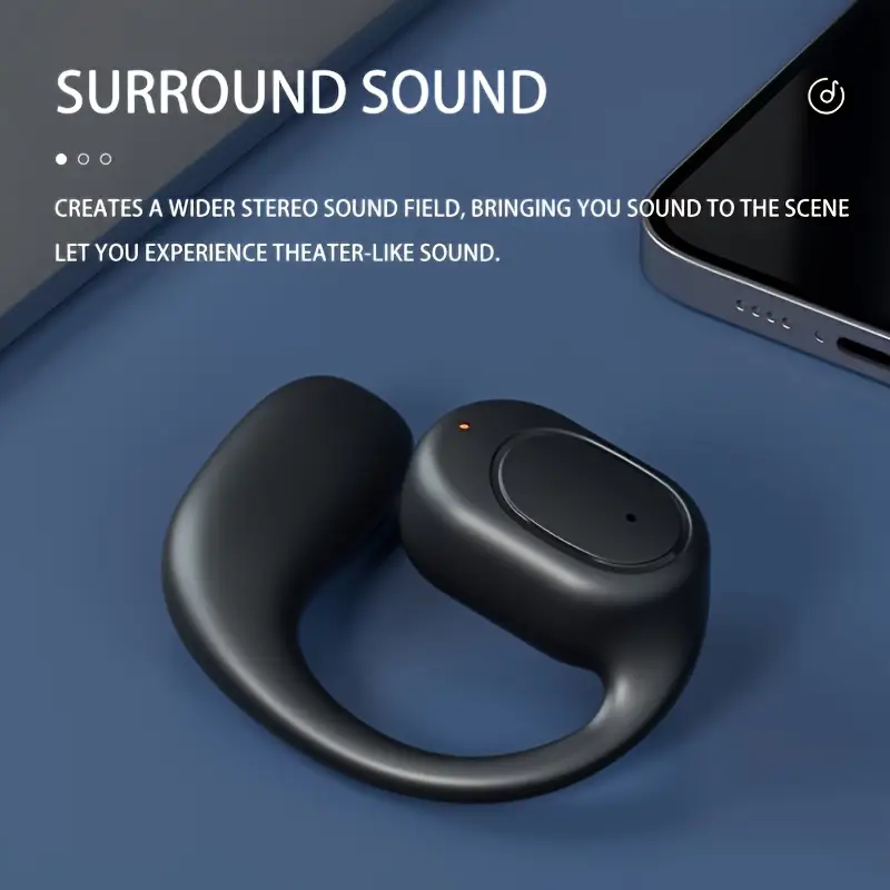 wireless earbud hanging earphone 11 hour long 3d surround control type c charging condenser mic open back earcup compatible with cellphones ideal for running sports details 4