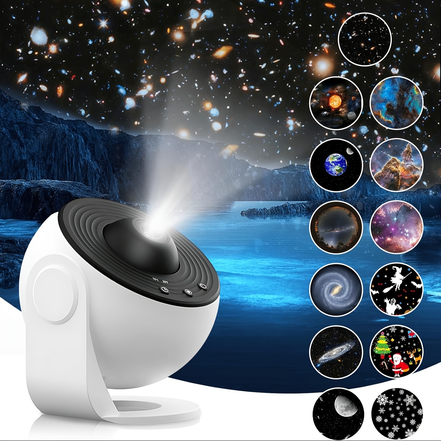 

Star Projector And Planetarium Projector Space Projector And Projector 12 Film Discs Hd 360° Starry Night Light For Bedroom Decoration Halloween Christmas Gift