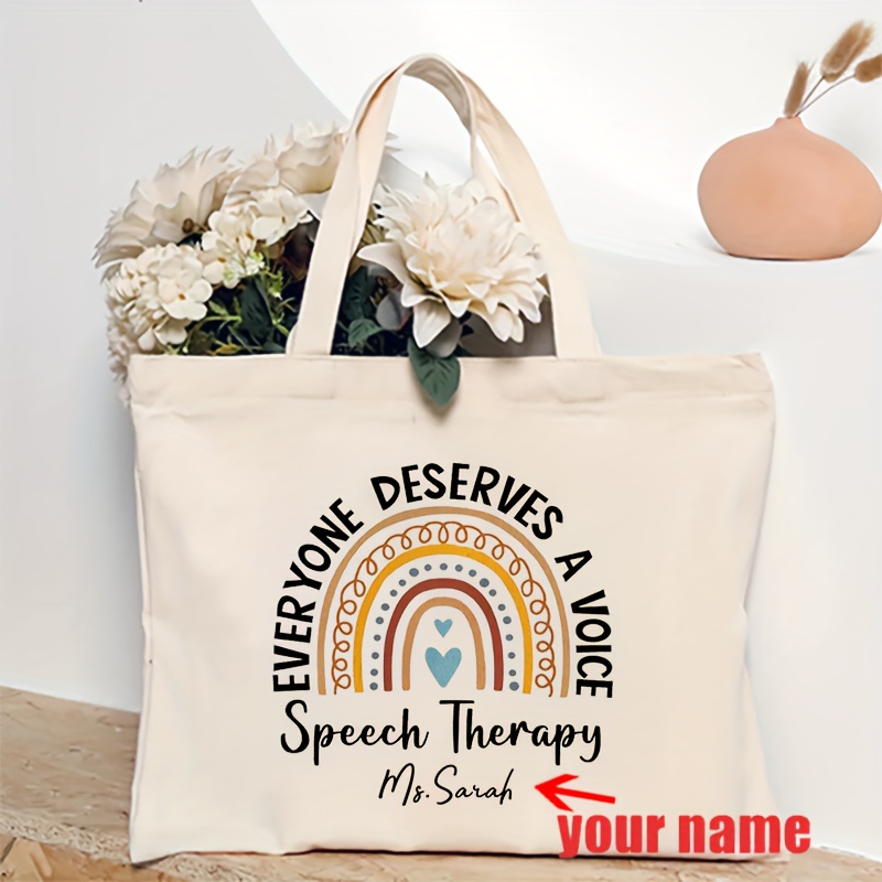 

Custom Therapy Tote Bag - Perfect Gift For ! - Canvas Shoulder Bag With Personalized Name - 40cm X 15.74inch