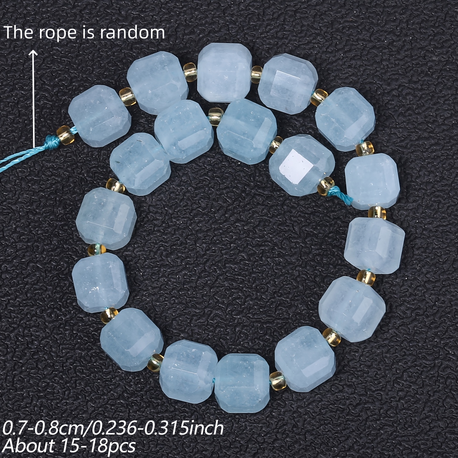 TEMU Perles en Naturelle de 7-8 mm - Carrées Adaptées à la Fabrication de Bijoux DIY, Perles Espacées pour Bracelets, , Boucles d'Oreilles, Cadeaux