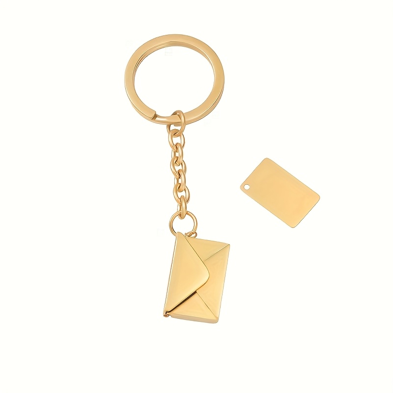 Image of Personalized Couple Photo Name Envelope Keychain Custom Love Letter Keychain Valentine's Day Gift For Girlfriend