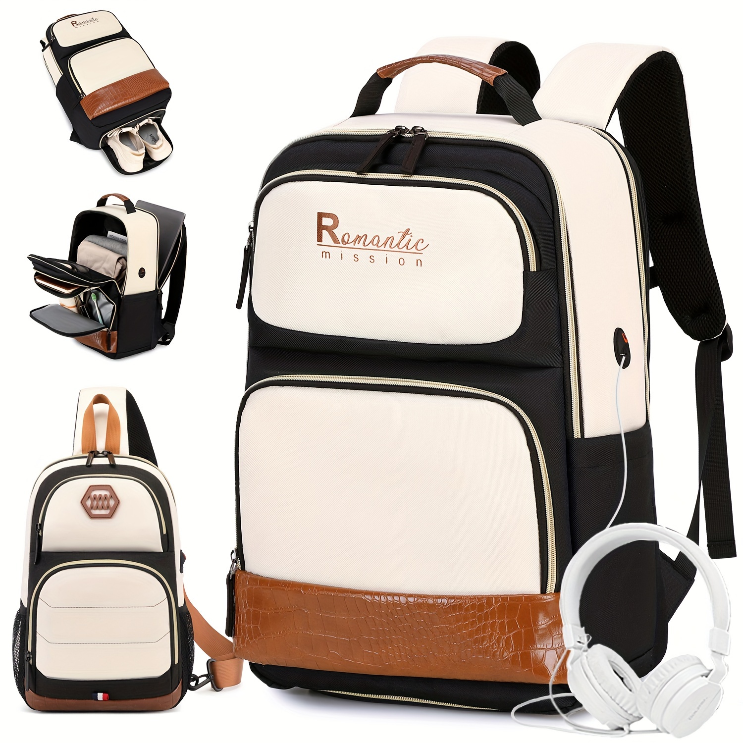 Backpack with headphone compartment hotsell