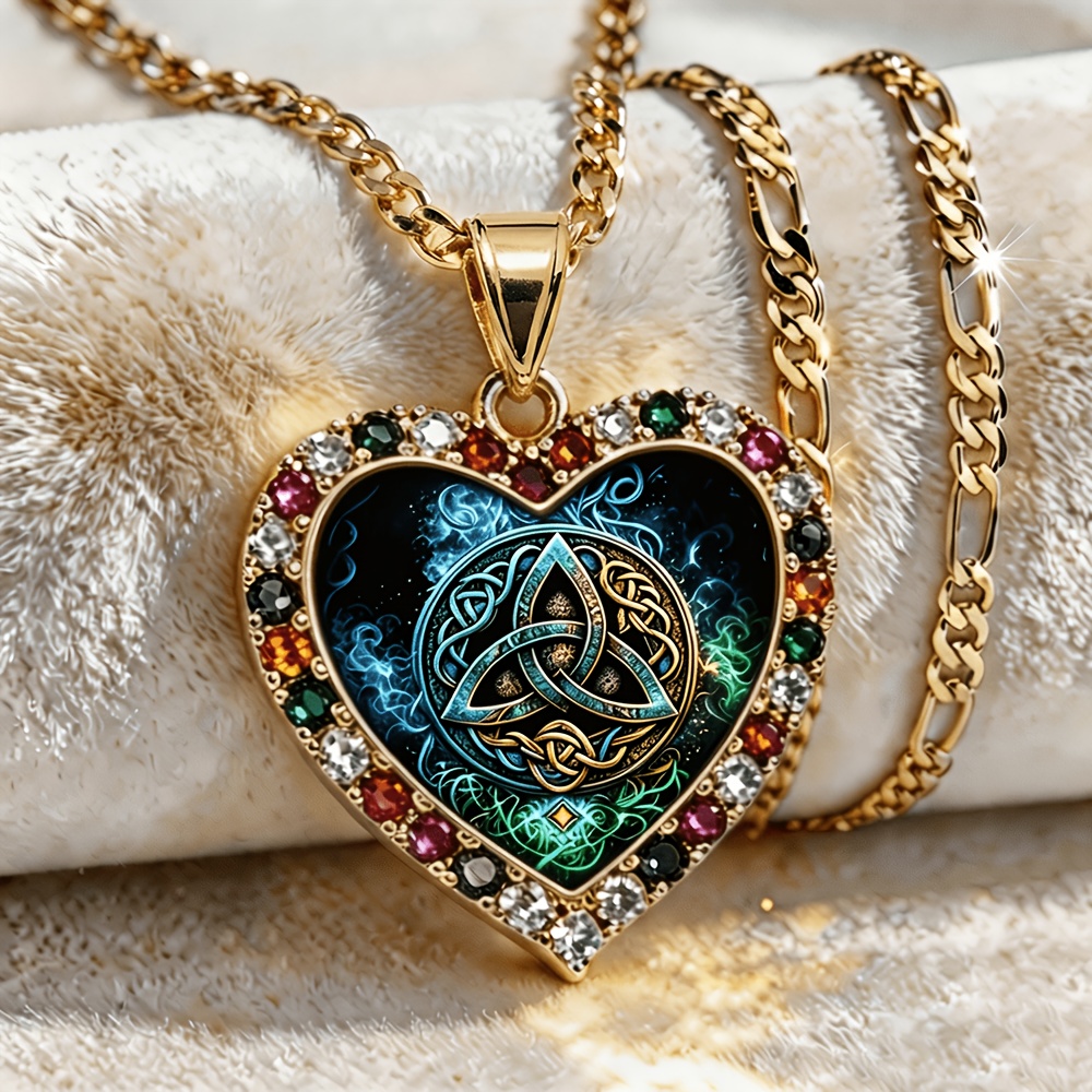 TEMU Collar con colgante de de con nudo celta de estilo , joyería irlandesa con dije de de , regalo para mujeres con tema de Wicca, joyería
