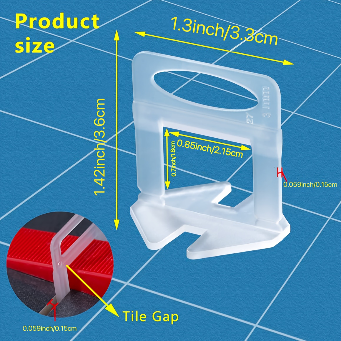 Tile Leveling System Clips-2100pcs Tile Leveling Spacer Tool For Professional Ceramic Tile And Stone Installation Tile Grouting Leveling (1/8", 1/12", 1/16", 1/32" Inch Tile Spacers)