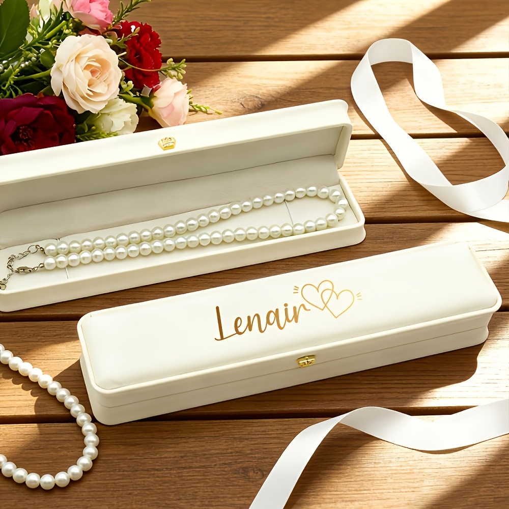 TEMU [customized]personalized Necklace And Bracelet Storage Box, Custom Name Necklace Jewelry Box, Valentine's Day And Holiday Gifts, Wedding,