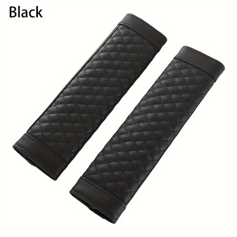 TEMU 2pcs Seat Belt Covers - Leather Shoulder Pads For Enhanced Comfort & Protection