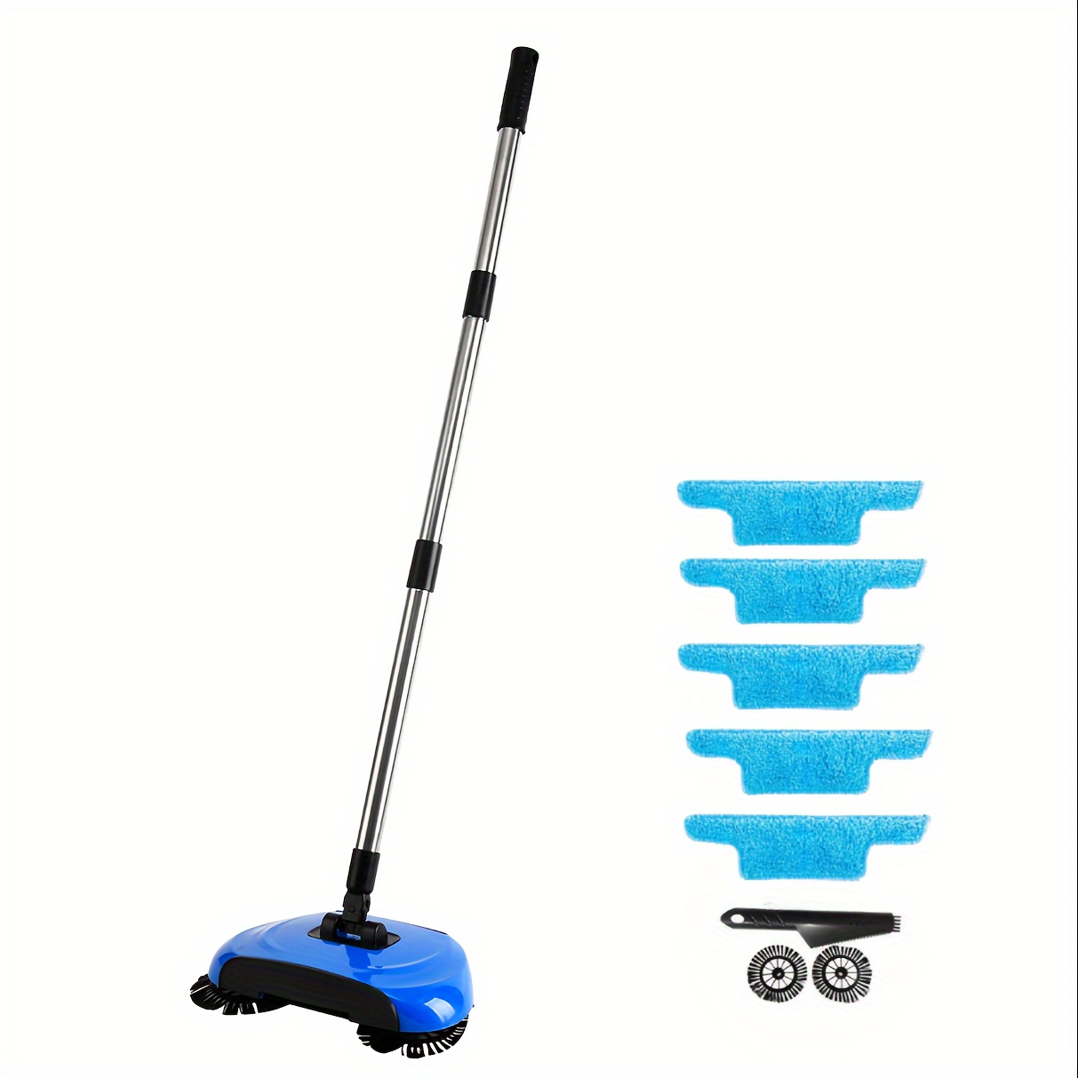 TEMU Hand-push Rotating Broom, Dustpan, And Mop - No Electricity Required, The Floor Cleaning Tool
