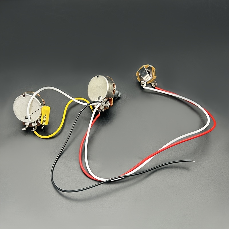 Pre-Wired Guitar Kit, DIY Guitar Electronics, Guitar Input Jack Kit, Wire Harness Pre-Wire Kits with 1 Volume, 1 Tone, 1 Input Jack, Standard Wiring Layout, Durable Harness Design, Reliable Wire, Red Guitar Components
