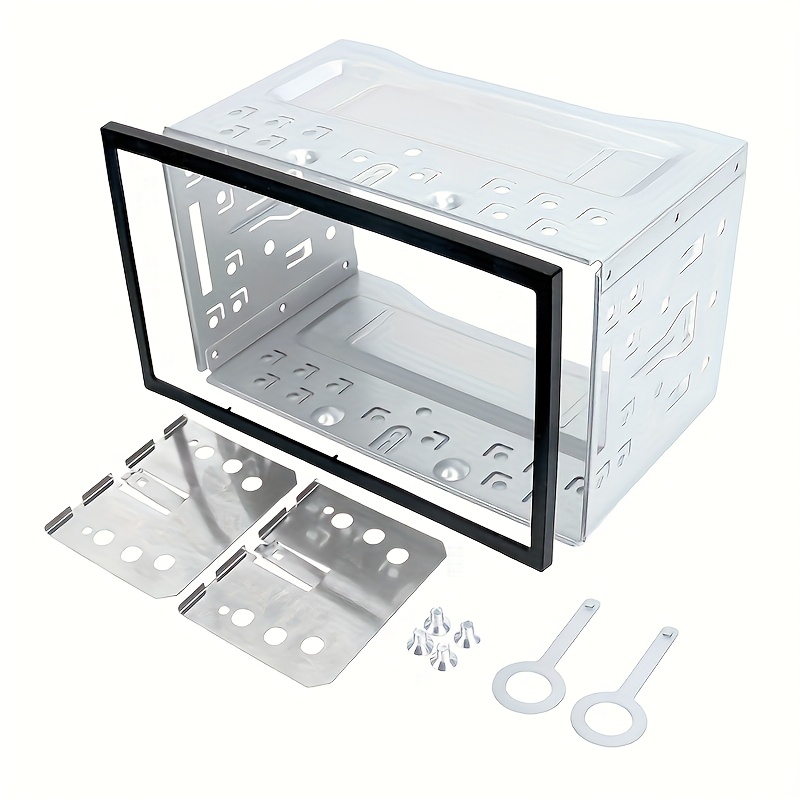 E-shop Autoradio 2DIN-Einbau-Metallkäfig-Set Halterungen/Schrauben/Schlüssel für Volkswagen-Serie Jetta Chico NuIth Double-Din-Einbausatz,