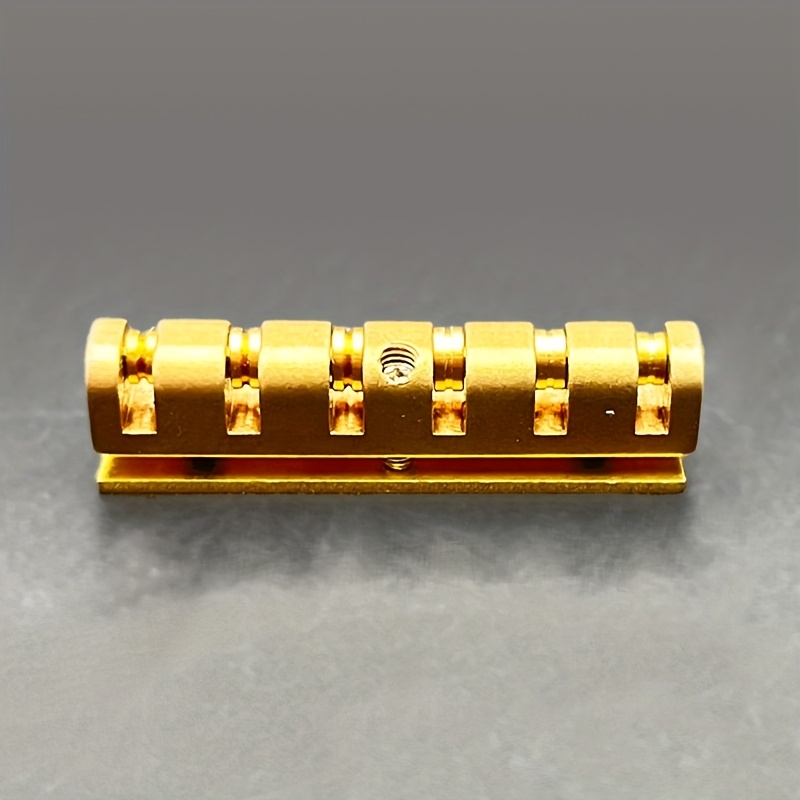 1x CNC Machined Brass Roller Guitar Nut - Adjustable Height (43mm) with 3-Screw System, Compatible with Les Paul LP SG Electric Guitars, -Toned Durable Replacement for 6-String Fretted Instruments (Precision Fit LP/SG Style)