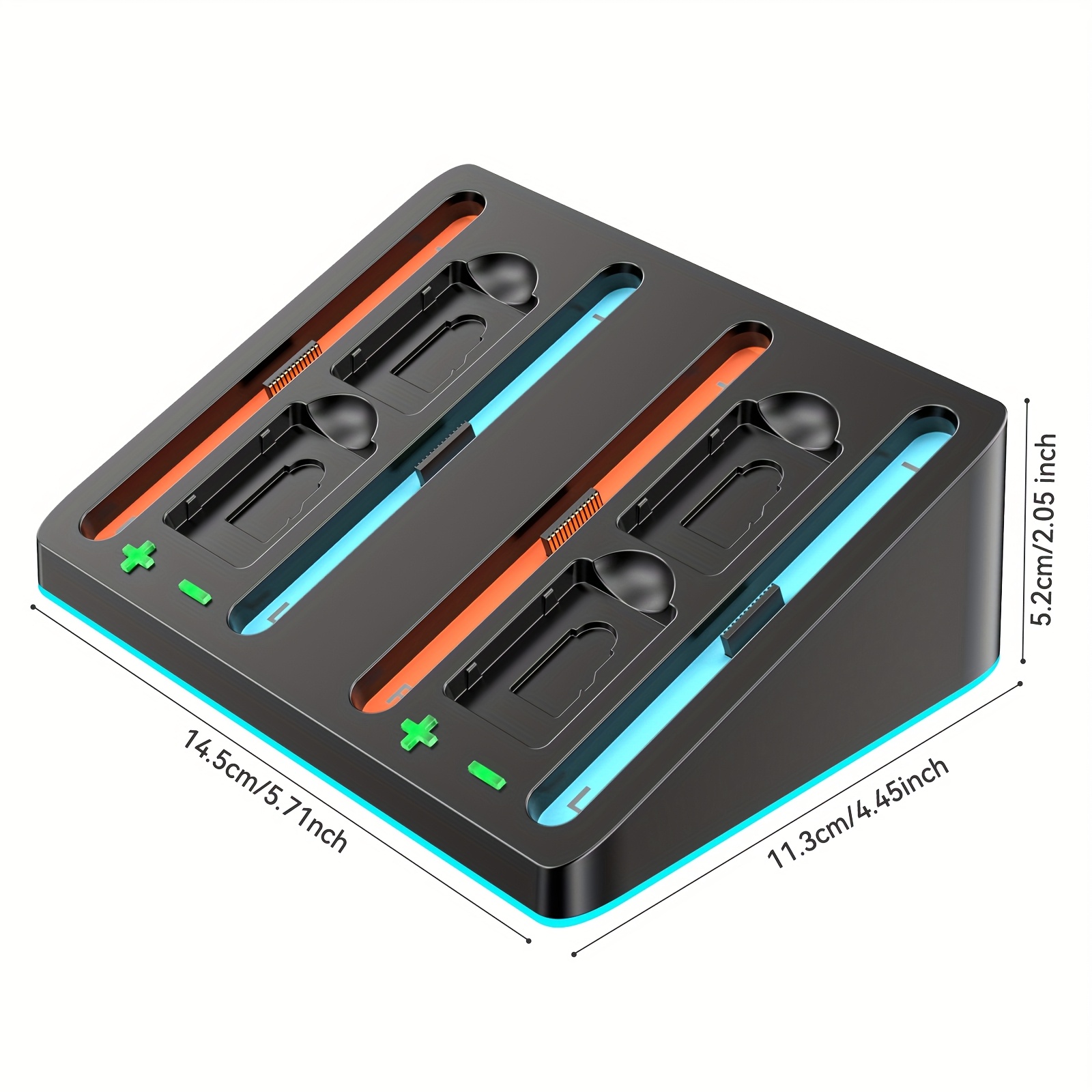 charger for switch 2 game controller charges four controllers simultaneously cartridge storage multi mode rgb lighting charging indicator light flat docking station for ns switch 2 controllers Product details 1