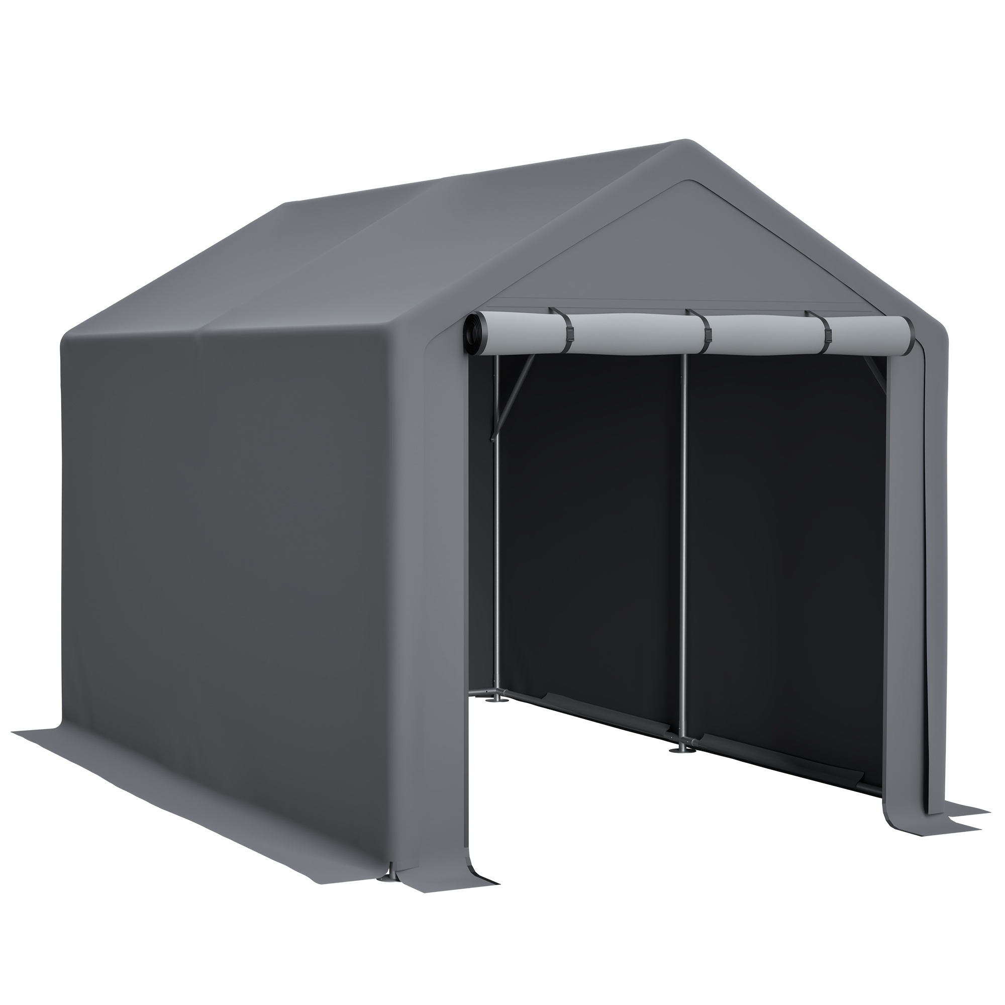 TEMU 296x190x200cm Garage Tent, Garden Awning, Storage Tent With Roll-up Door, Galvanized Frame, Sturdy And Durable, Suitable For Bicycles, Tools,