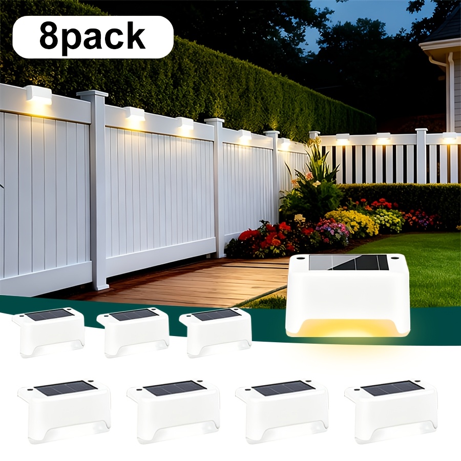 TEMU 32/16/8pack Solar Outdoor Lights, Solar Powered Led Deck Light, Solar Stair Lights For Outside, Ip44 Waterproof Landscape Lighting For Stairs,
