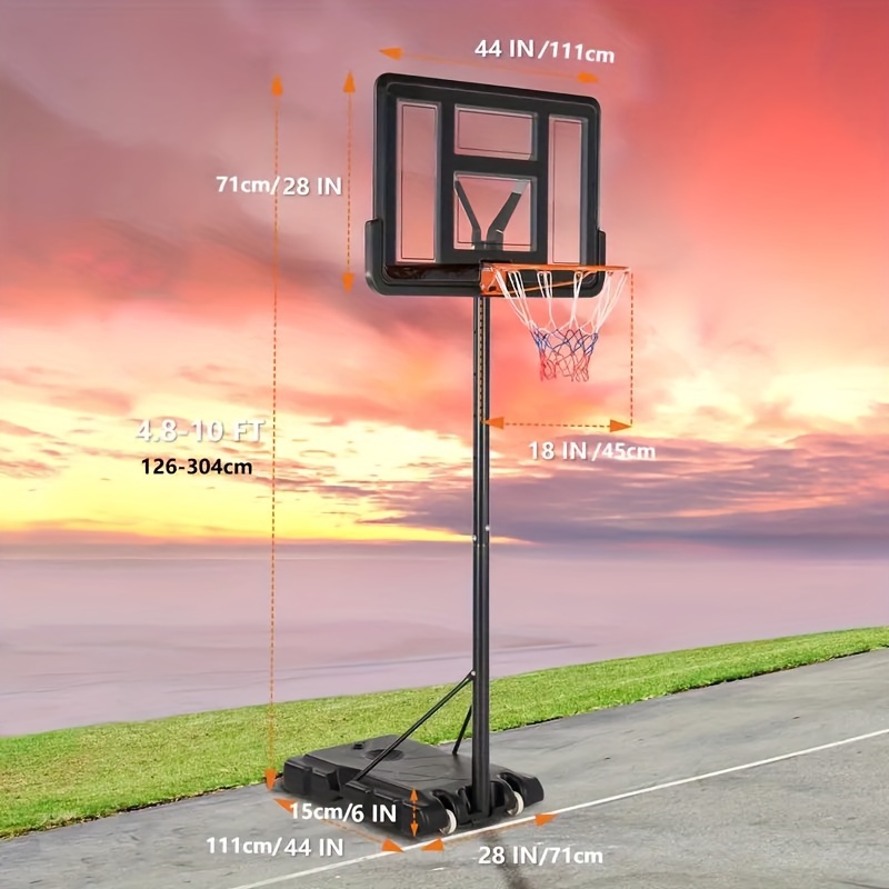 

Olixis Portable Basketball Hoop Outdoor - Adjustable Basketball Goals For Kids And Adults 4.2-10ft, Outdoor Free Standing Basketball Hoop With Regulation Court Basketball Hoop