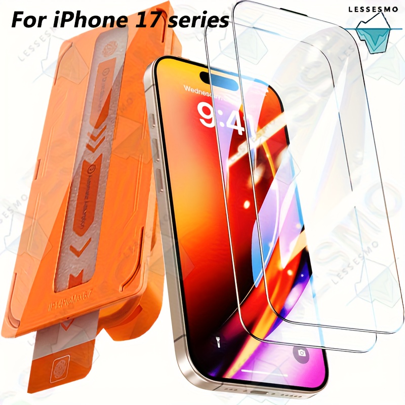 E-shop 2er-Pack bruchsichere Panzerglas-Displayschutzfolie für iPhone 17e/iPhone 16 Pro Max/iPhone 17 Pro Max/16/15/14/13/16e [9H+ bruchsicher]