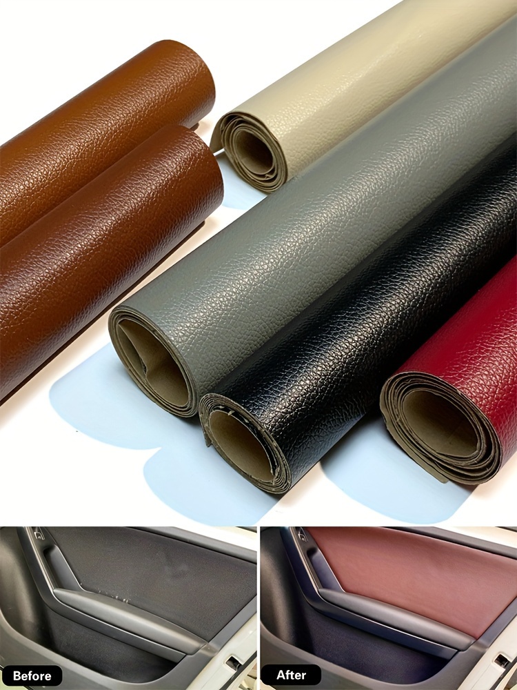 1 roll self   leather repair film sofa patch car seat motorcycle seat upholstery waterproof   grain   leather film interior door refurbishment fade resistant peeling resistant details 0