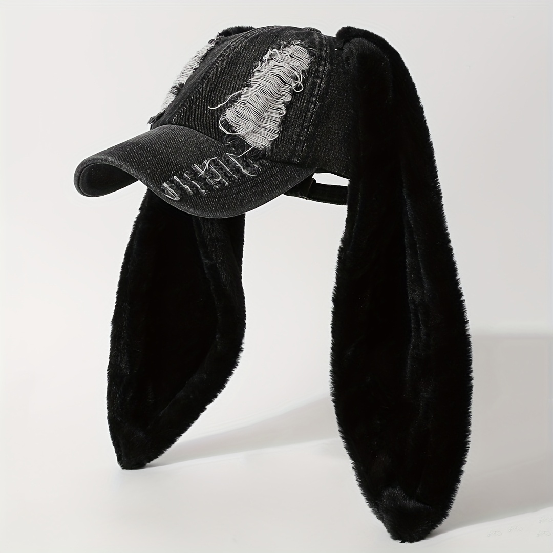 TEMU [Casquette de baseball] Chapeau pour femmes, Chapeau à large bord tendance, couleur unie délavée et usée, Chapeau de baseball à large bord et
