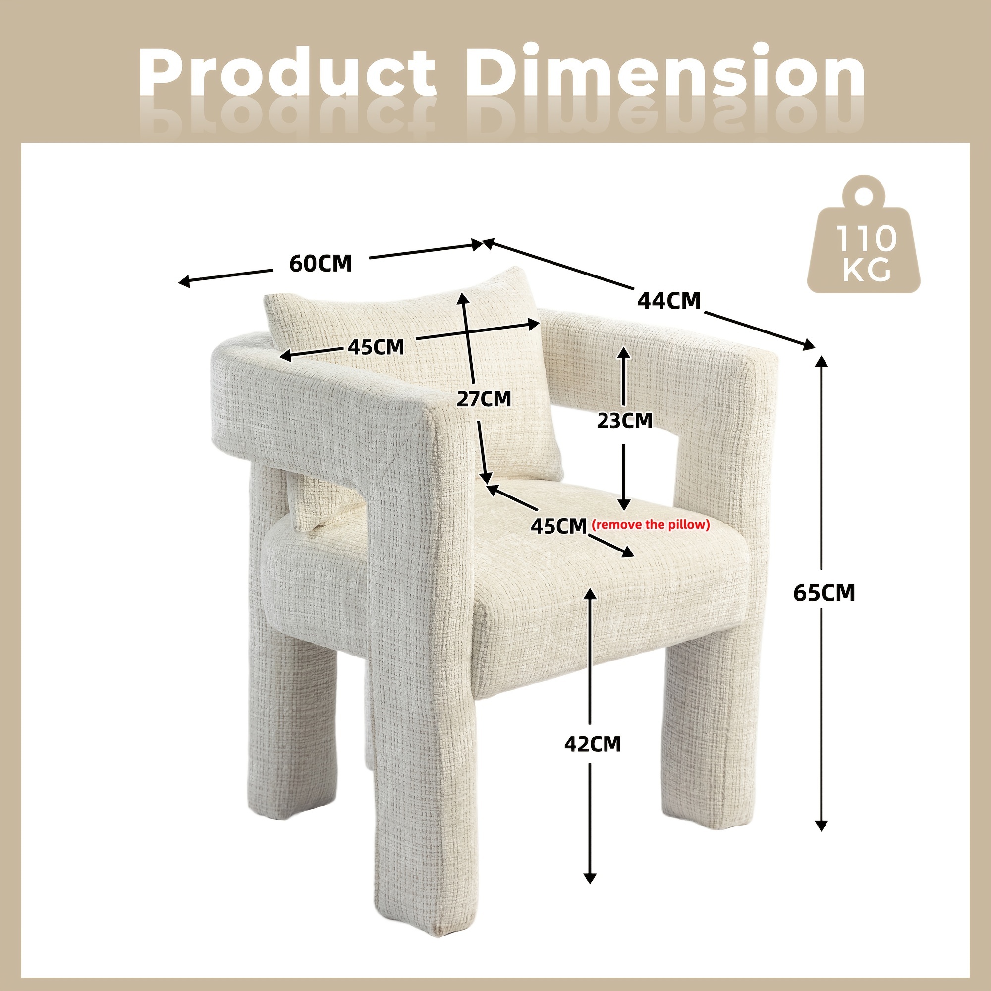 2 set of moden chenille accent chair upholstered barrel dining chair with a curved backrest and armrests side chair for living room with comfortable cushions and pillows details 4