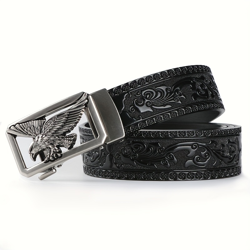 2-Pack Cowhide Golf Belt and Key Chain Set for Men, Adjustable Style