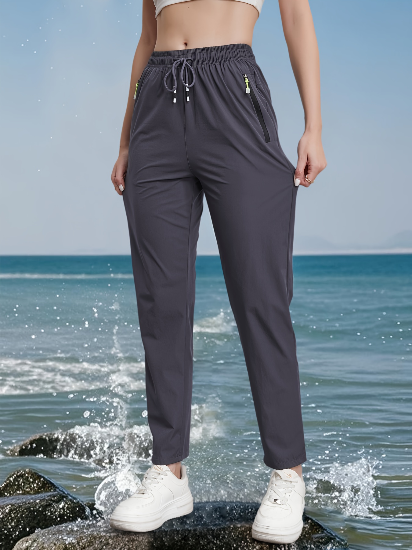 Damen Jogginghose Mit Taschen – Schnell Trocknende Workout-Hose Für Yoga, Laufen & Lounge