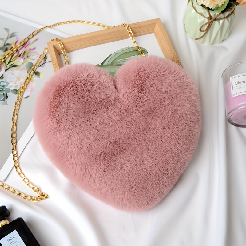 Image of New Women' Shoulder Bag Short Plush Crossbody Bag Exquisite Small Makeup Bag Valentine's Day Gift Trendy All-match Plush Bag Cute Ramadan Daily Outing Shopping Dating