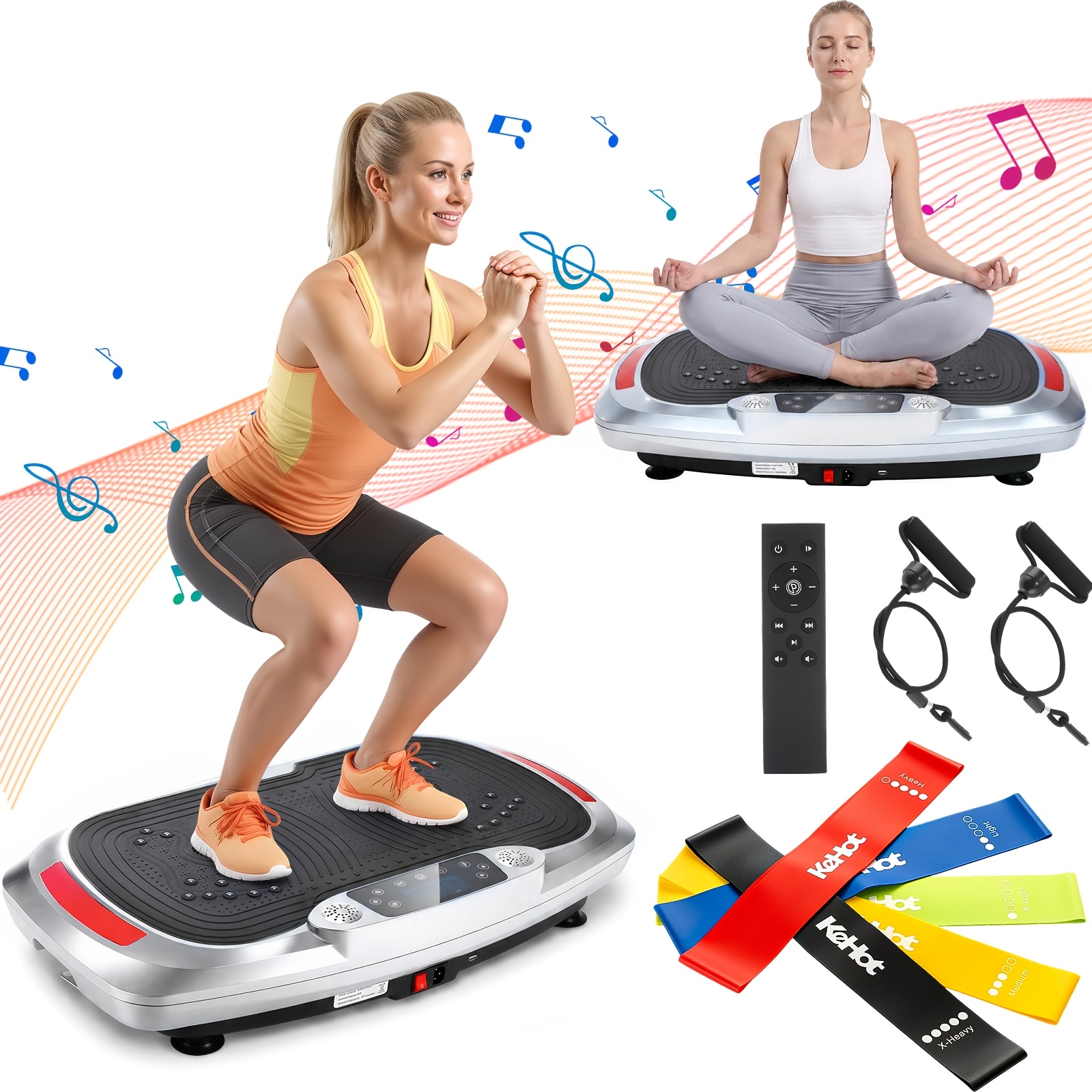 Image of Intelligent Fat Burning Vibration Plate | Silent Motor | 120- | With Drawstring | Silvery Color | Fitness Auxiliary Vibration Equipment, Without Battery