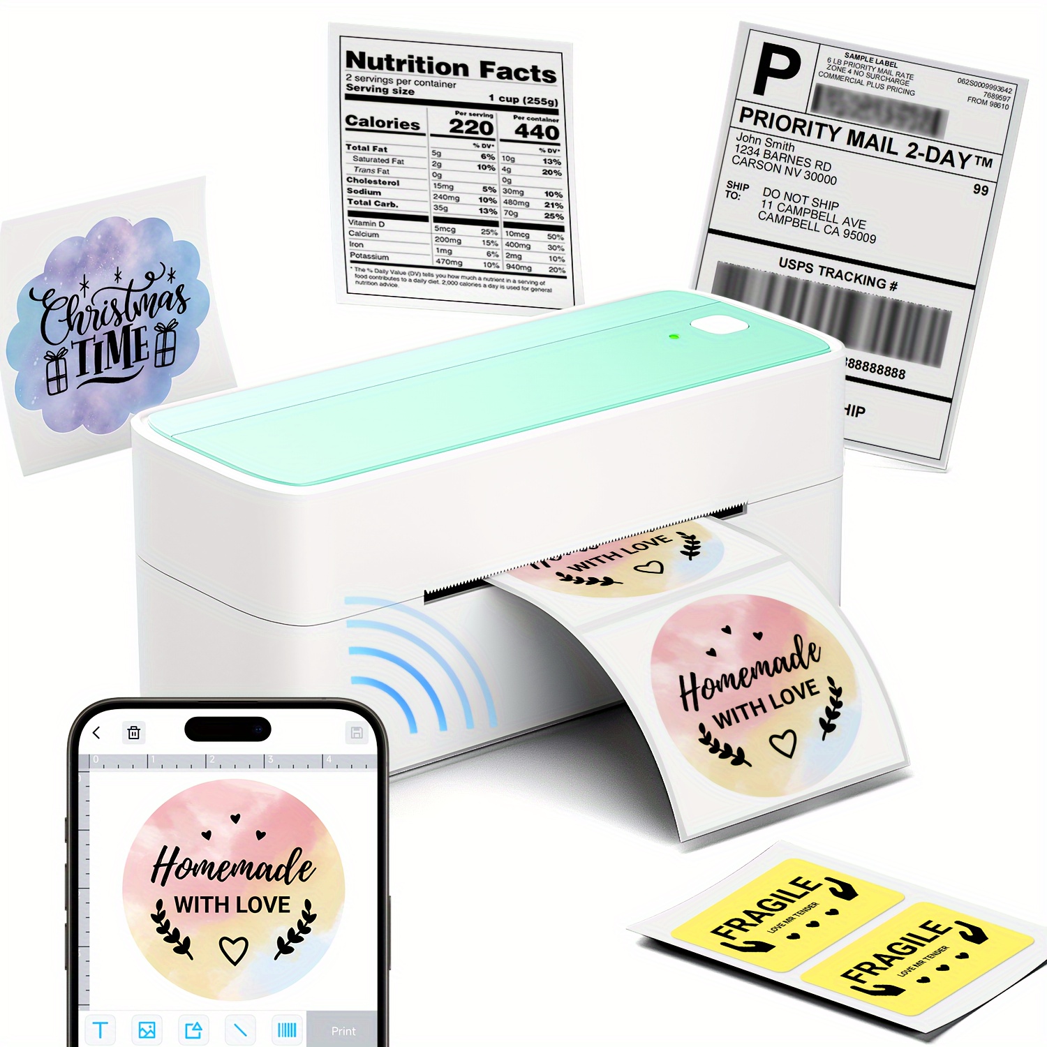 Phomemo Câble étiquette adhésive pour imprimante d'étiquettes