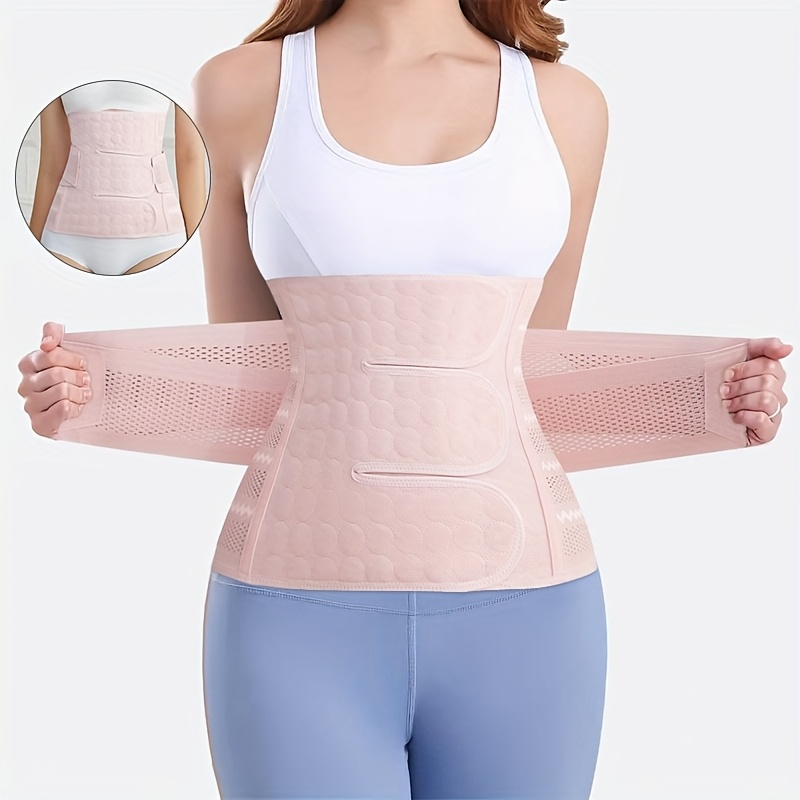 Entrenador de cintura posparto para mujeres - Malla transpirable de soporte posnatal con correas ajustables, control de tripa y estrechamiento abdominal para cesárea, cinturón posparto, csección, ajuste cómodo, cinturón de ajuste seguro
