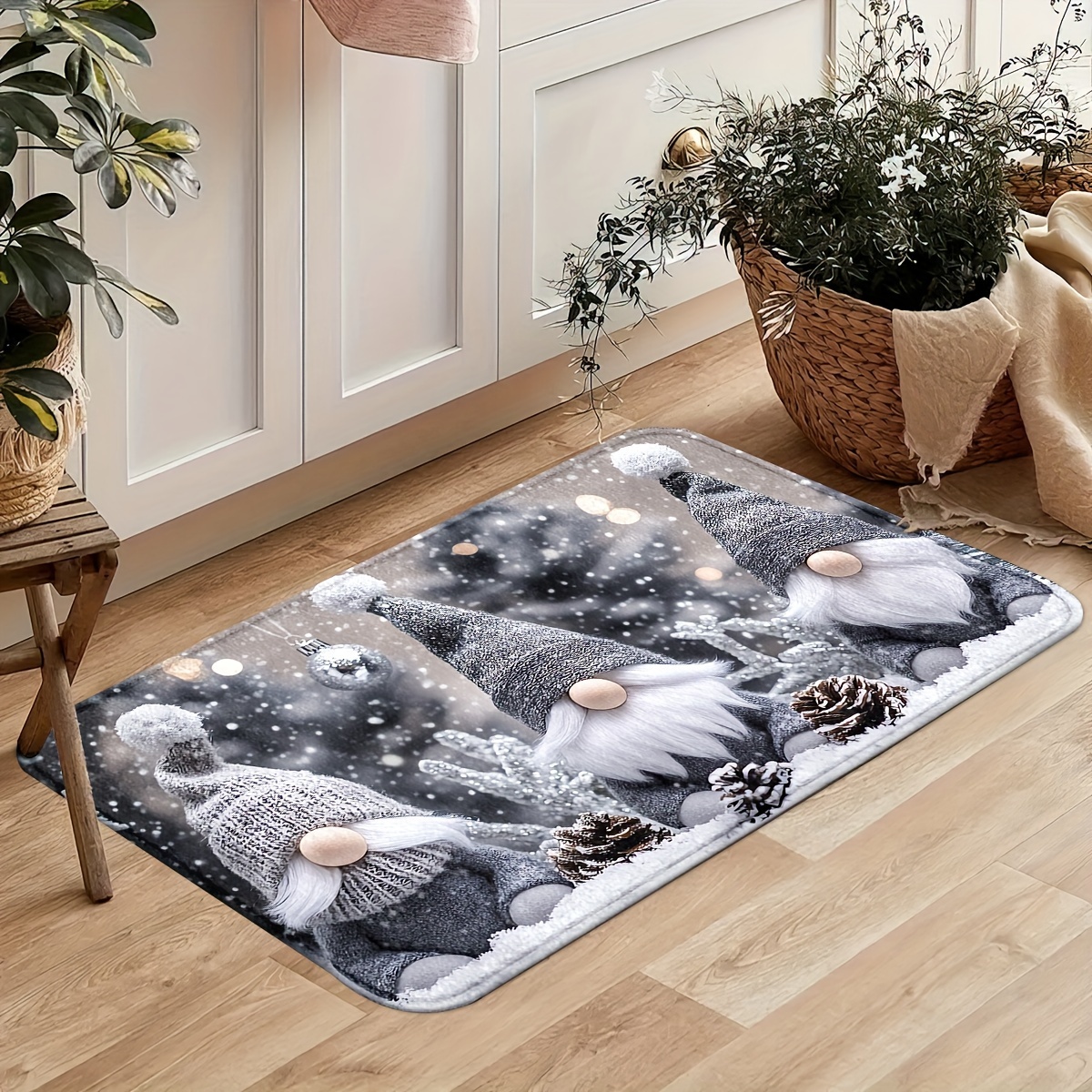 TEMU Christmas Dwarf Door Mats, Suitable For Indoor And Outdoor Door Mats, Bathroom Mats, Gifts For Moving Into , Christmas Decorations, Christmas
