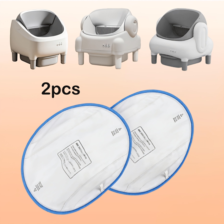 Temu – TEMU 2pcs Replacement Refillable Litter Box Liners Suitable For Semi-open Self-cleaning Cat Litter Boxes, Leakproof Oval Protectors With & Blue Trim