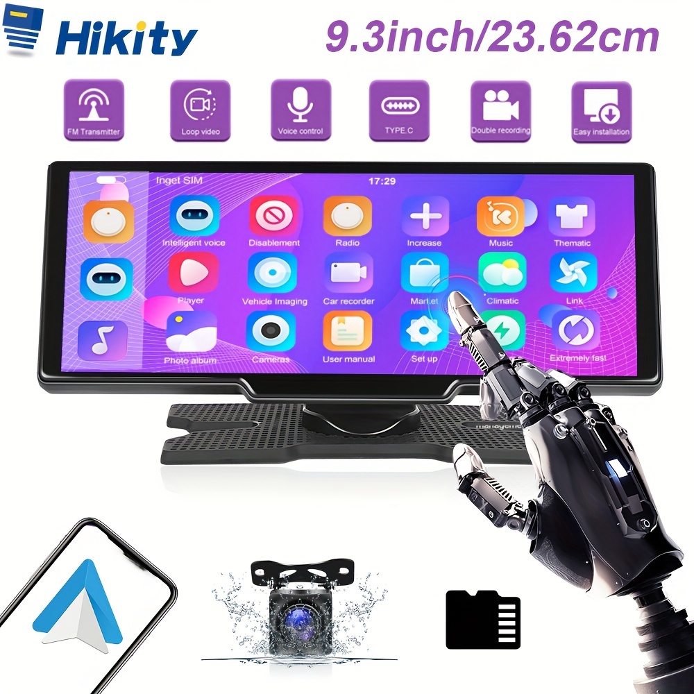 

9.3'' Portable Wireless Carplayer& For Car - Ahd &64g Tf