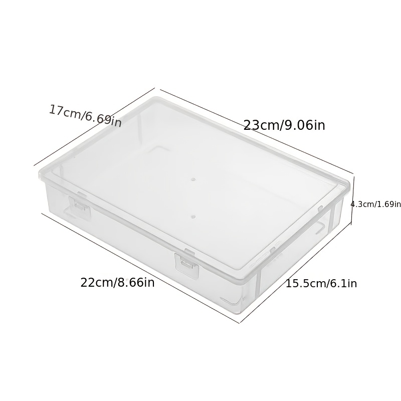E-shop Transparente Aufbewahrungsbox aus Kunststoff mit Klappdeckel – Langlebiger Schreibtisch-Organizer, geeignet für Büro- Schulbedarf, Aktendepot |