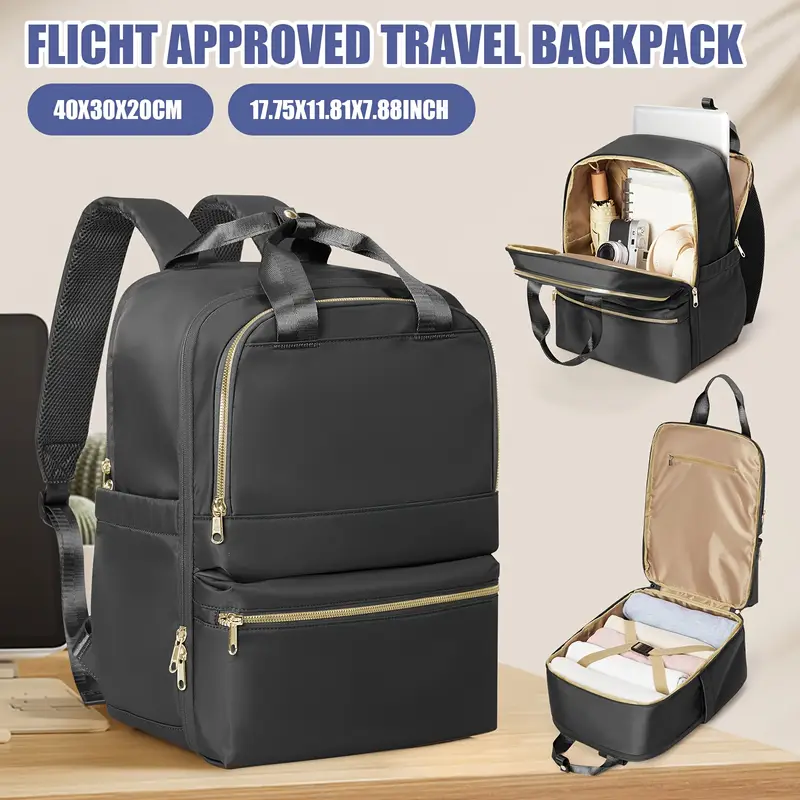 Travel Backpack with Dual Compartments, 15.6-Inch Laptop Sleeve * Opening + Sponge Shoulder Straps * Travel and Commuter Bag Travel Backpack with Dual Compartments, 15.6-Inch Laptop Sleeve * Opening + Sponge Shoulder Straps * Travel and Commuter Bag