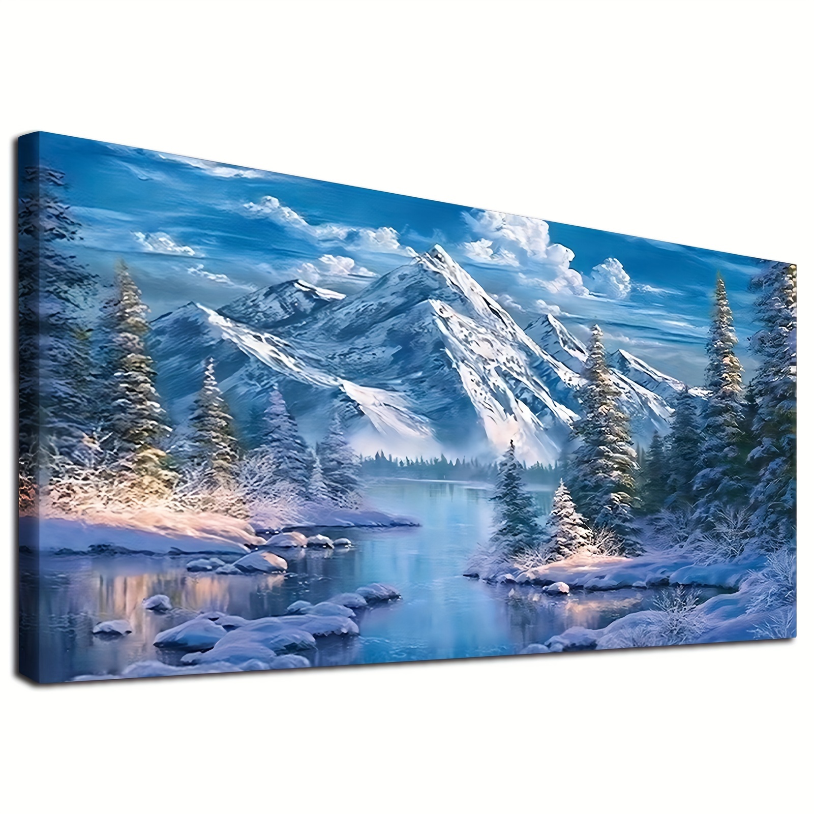 5D DIY Large Diamond Painting Kits For Adult,15.7x27.5inch/40x70cm Mountain  And River Elk Round Full Rhinestone Rhinestone Art Kits Picture By Number