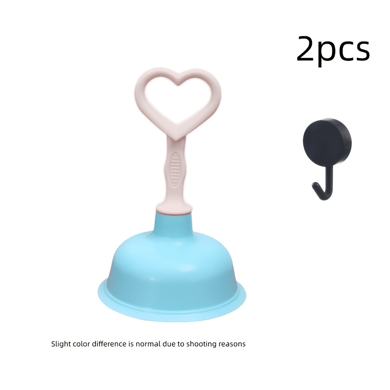 TEMU 2pcs Sewer Dredging Kit, Including 1 Dredging Device And 1 Hook, Heart-shaped Handle, Large-diameter Suction Cup, Making The Dredging Effect Of