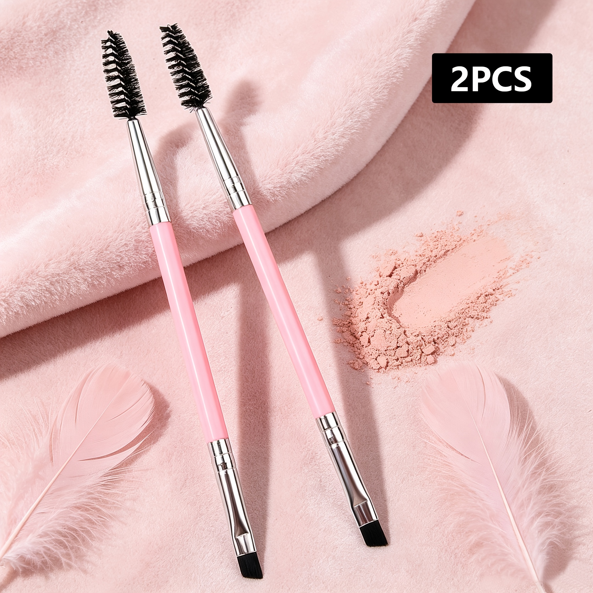 TEMU Brosse à sourcils double tête, portable, pour modeler les sourcils, la laminage des cils, séparer les cils, rehausser les cils, extension de