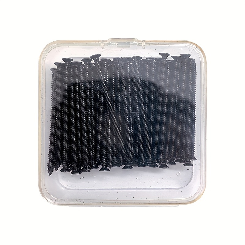 Image of 100 Blackened Screws 1/1.37 Inch Screws, High-strength Hardened Screws, M3 Screws, Carbon Steel Black Screws, Suitable For Handmade Diy Production Of Wooden Boards