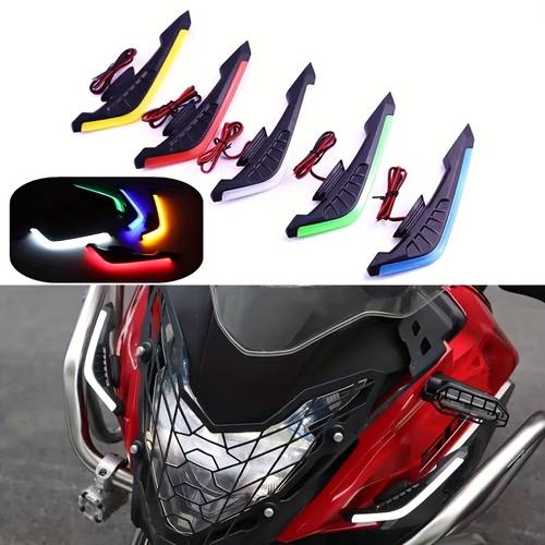 item picture 1set motorcycle led lights with wing shaped decorative lights12v in multiple colors for motorcycle modifications