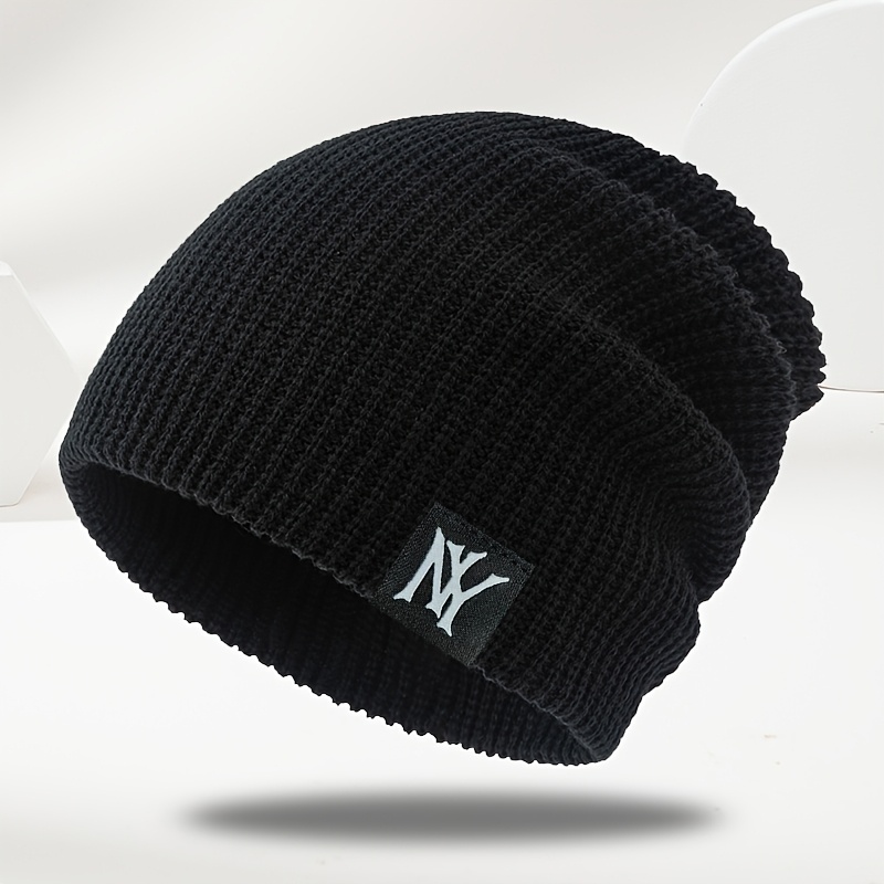 TEMU Cappello Beanie Slouchy Termico Isolante Antivento per - da Sci Senza Tesa con Toppa a Lettere Irregolari, Lavabile in Lavatrice per Ciclismo,