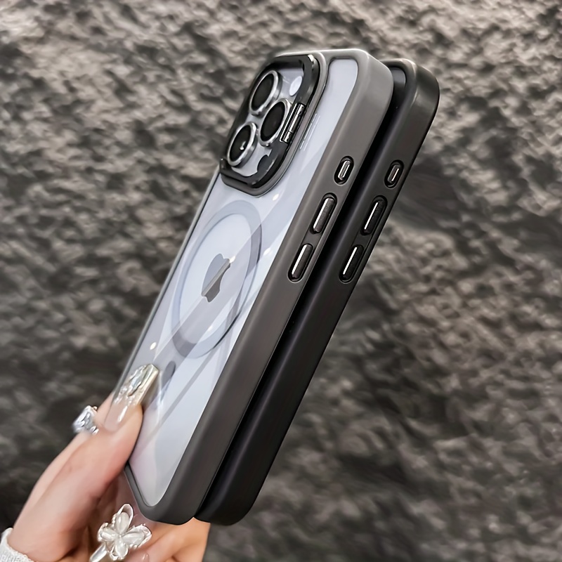 豪华磁吸防震手机壳适用于iphone16 15 14 11 pro magsafe 支架玻璃镜头保护后盖 详情 5