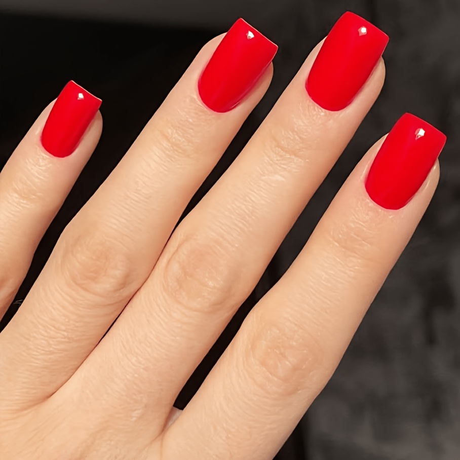 TEMU 72 uñas postizas cuadradas de color , elegante y con estilo, , espejo para un aura —mejora , adecuadas para citas, sesiones de fotos y fiestas,