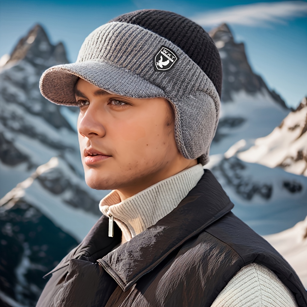 

's Knitted Fleece-lined Warm Hat, Ear-protecting Cycling Beanie, Stylish And Knit Cap.